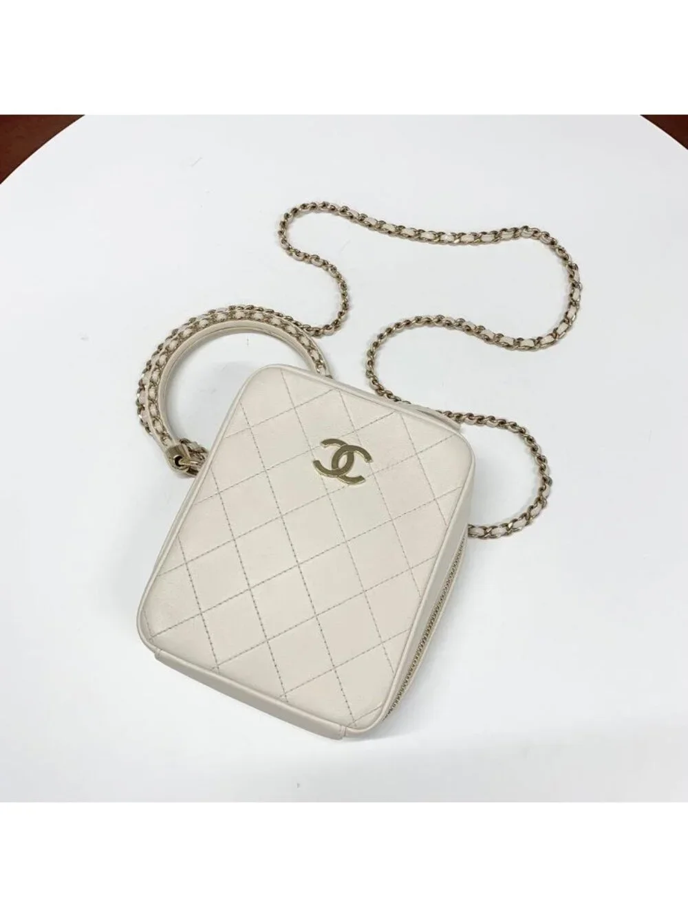 Chanel CC Logo Quilted 2-Way Shoulder Bag